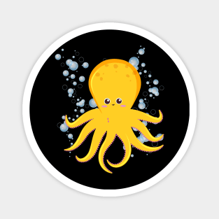 I really Like octopus Cute animals Funny octopus cute baby outfit Cute Little octopi Magnet